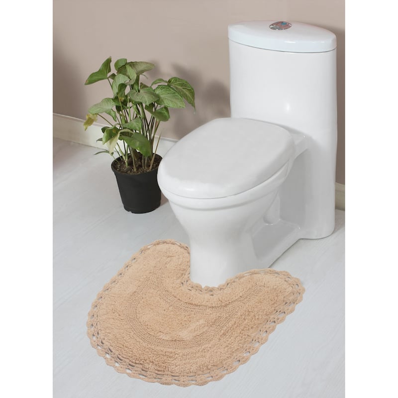 Hampton Contour Rug, Cotton Soft, Water Absorbent, Non Slip U Shape Contour Rug Machine Washable 20"x20" Contour