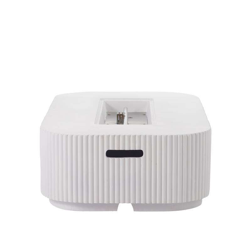 Christopher Knight Home - Lecce Outdoor 48.2" Rectangular MgO Fire Pit Table with 50,000 BTU Burner