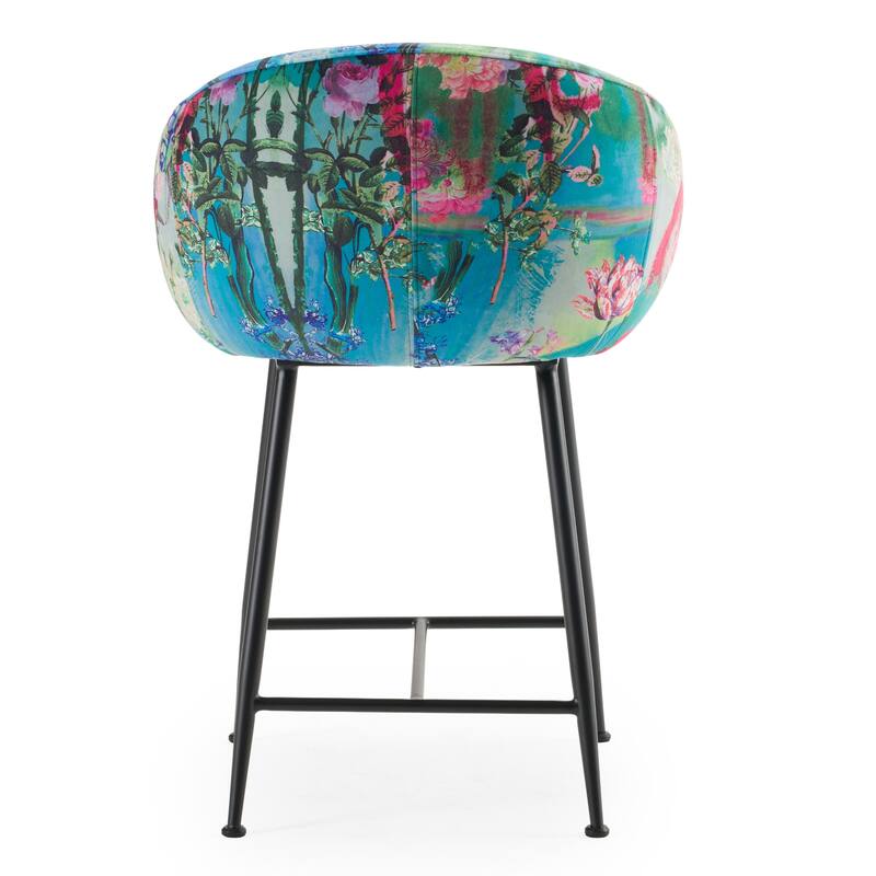 Modrest Roxann Modern Counter Stool in Funky Velvet