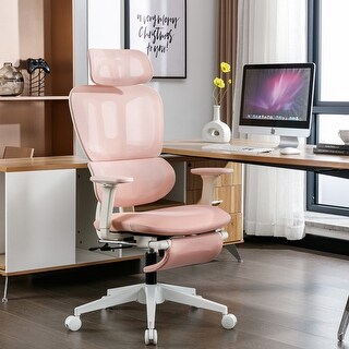 Retractable Chair Computer Ergonomic Mesh Office Chair with Retractable Footrest Computer Chair ...
