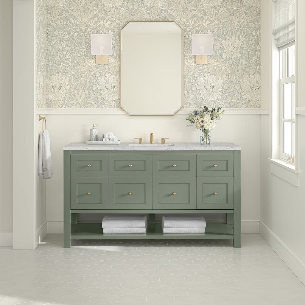 Breckenridge 60" Single Vanity, Smokey Celadon, w/FreePower Wireless Charger