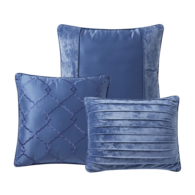 Sweet Home Collection 7 Piece Luna Crushed Velvet Elegant Bedding Set