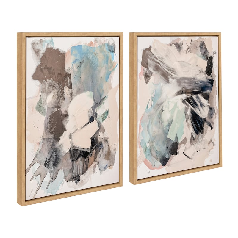 Kate and Laurel Sylvie Flow Framed Canvas Art Set by Amy Lighthall