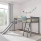 preview thumbnail 12 of 38, Max and Lily Classic Twin-Size Low Loft with Easy Slide Grey