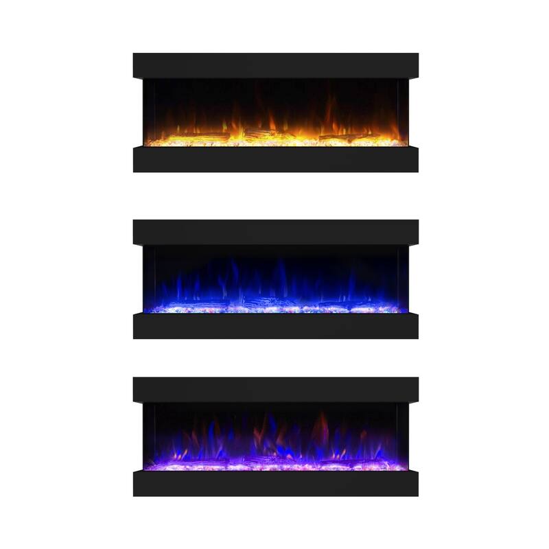Electric Fireplace Heater with Multi Color Flam