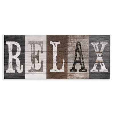 Stupell Rustic Bathroom Relax Letters Wall Plaque Art Design By Susan Arnot