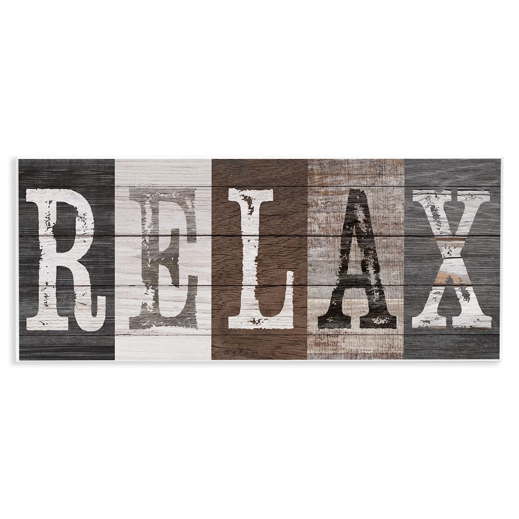Stupell Rustic Bathroom Relax Letters Wall Plaque Art Design By Susan Arnot