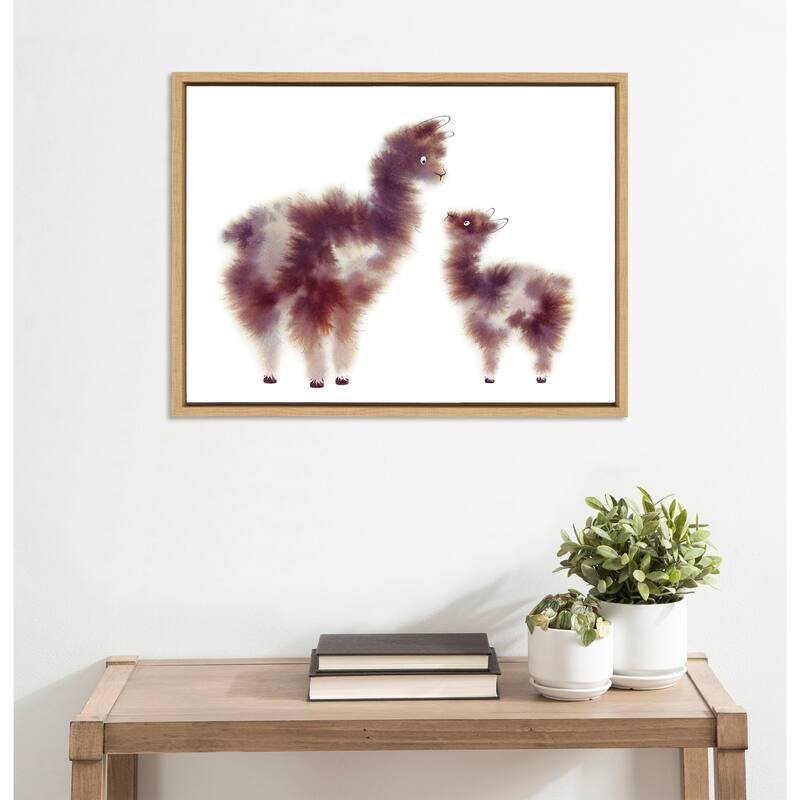 Kate and Laurel Sylvie Animal Floofs Framed Canvas by Faryn Hughes