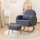 preview thumbnail 2 of 46, HOMYKA 27.95” Wide Rocking Chair with Ottomans for Nursery and Living Room Dark Gray