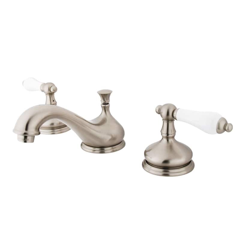Heritage Deck Mount Widespread Bathroom Faucet with Brass Pop-Up