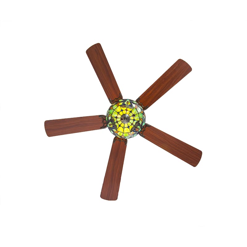 Copper Grove Guasipati 52-inch Tiffany-style Magna Carta Ceiling Fan - 52"L x 52"W x 16.5