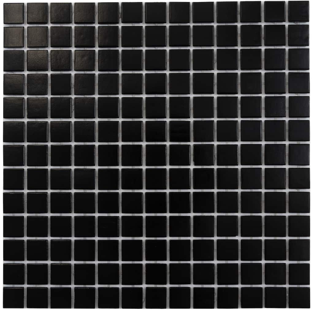 Apollo tile 12" x 12" Dune Glossy Black Glass Tile (10 sq ft/case) - 10 Pack