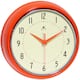 Round Retro Kitchen Wall Clock by Infinity Instruments - 9.5 x 3.25 x 9.5 - Orange