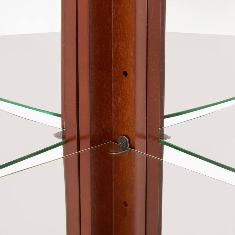 Lighted Curio Display Cabinet, China Cabinet with Tempered Glass Doors & Adjustable Shelves, Freestanding Glass Display Case