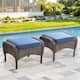 Option Brown Wicker / Blue Cushion