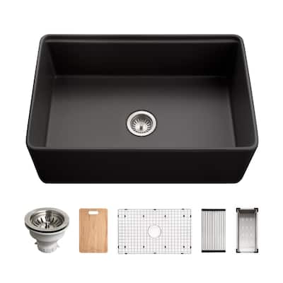 Houzer PTW-3020S Aspire 30" Farmhouse Single Basin Fireclay Kitchen
