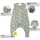 preview thumbnail 5 of 3, 100% Organic Cotton 1.0 Tog Sleeping Bag with Legs Sleeveless Wearable Blanket- Green Feather