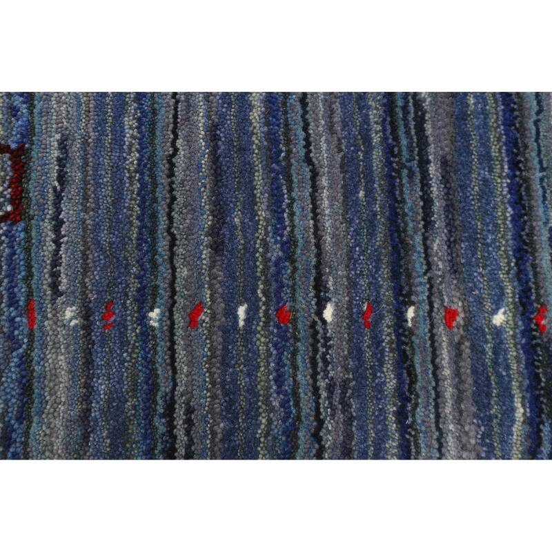 ECARPETGALLERY Hand Loomed Kashkuli Gabbeh Dark Navy Wool Rug - 3'1 x 4'7
