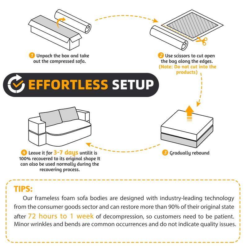 78.7 Inch Convertible Floor Sofa Bed, Plush Corduroy Sleeper Couch with Blanket and 2 Pillows, Deep Seat