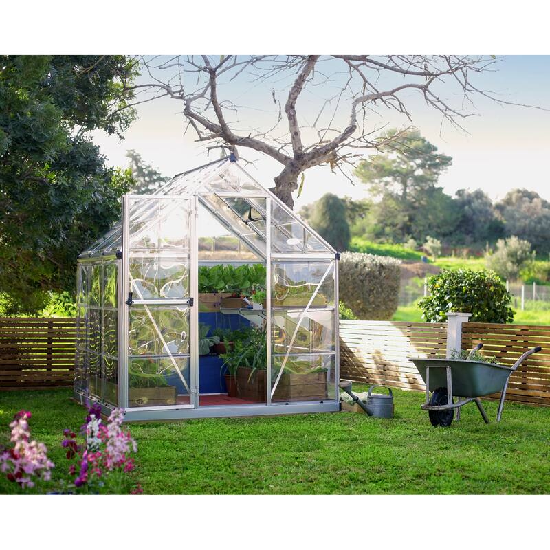 Harmony 6 ft. Silver & Grey /Clear DIY Greenhouse Kit - 6ft.x6ft. silver