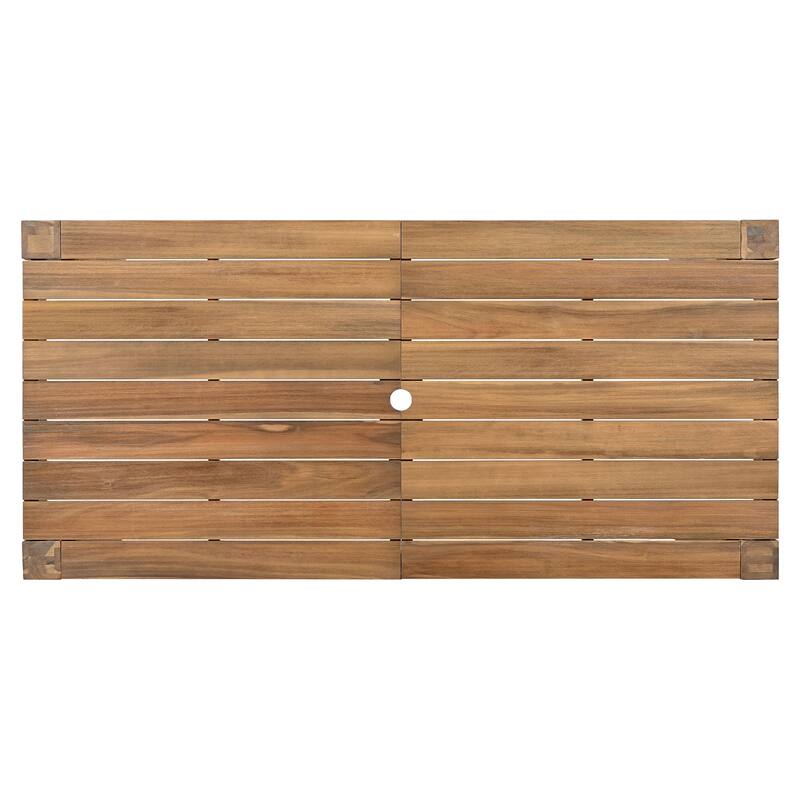 7-Piece Outdoor Patio Dining Table and Chairs Set with Umbrella Hole & Removable Cushion