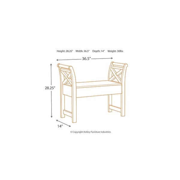Heron Ridge Casual Vintage Storage Accent Bench