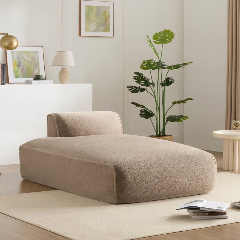 Roomfitters Right-Facing Modular Sofa with Foam-Filled Seat, Compressed Floor Couch for Living Room, No Assembly Needed - Khaki