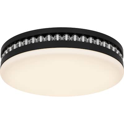Carey Integrated LED Matte Black Flush Mount with CCT Switch