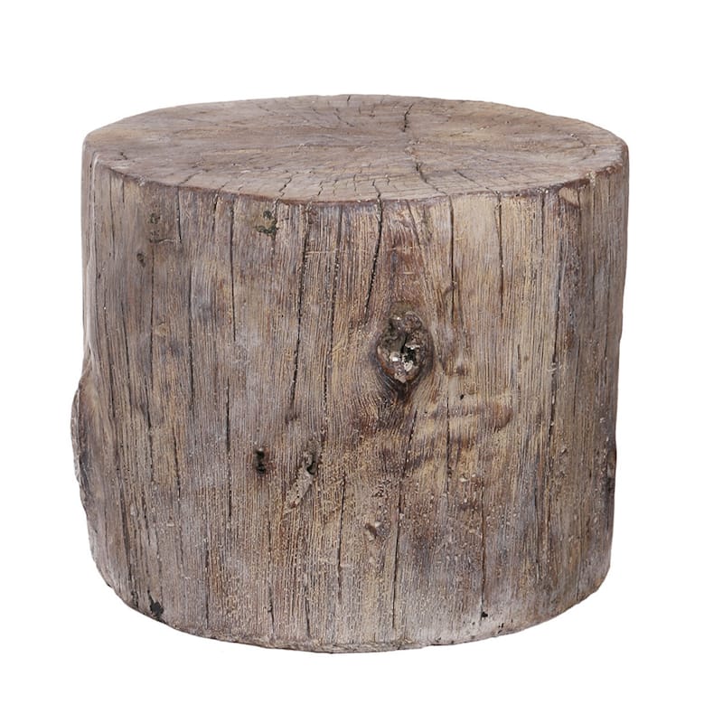 Carbon Loft Dogwood Antique Square Tree Stump Cement Stool