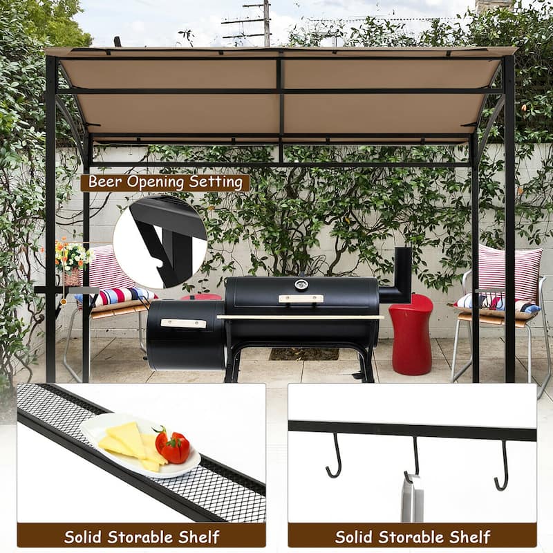 Costway 7'x4.5' Grill Gazebo Outdoor Patio Garden BBQ Canopy Shelter