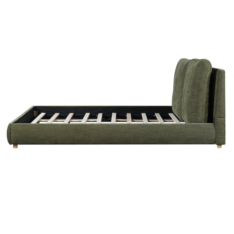 Christopher Knight Home - Charlotte Upholstered Boucle Platform Bed with Removable Pillow Headboard