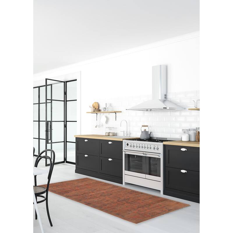 ECARPETGALLERY Hand-knotted Finest Khal Mohammadi Dark Copper Wool Rug - 2'7 x 9'5