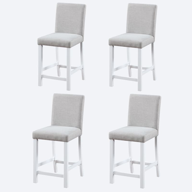 GDFStudio - Noir Modern Upholstered Wood Counter Height Dining Chairs Set, Padded Seat & Non-slip Feet Pads, Set of 4