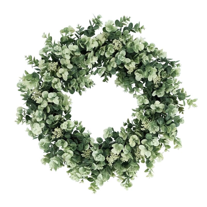 Puleo International 24" Artificial Eucalyptus Floral Spring Wreath