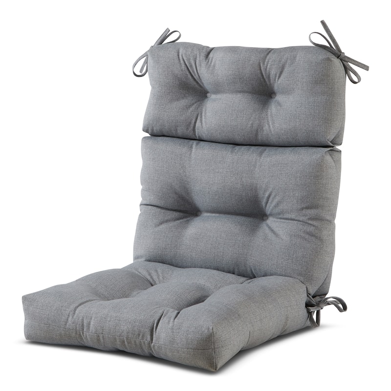 22-inch x 44-inch Polyester Outdoor High Back Chair Cushion (Cushion Only) - Heather Gray