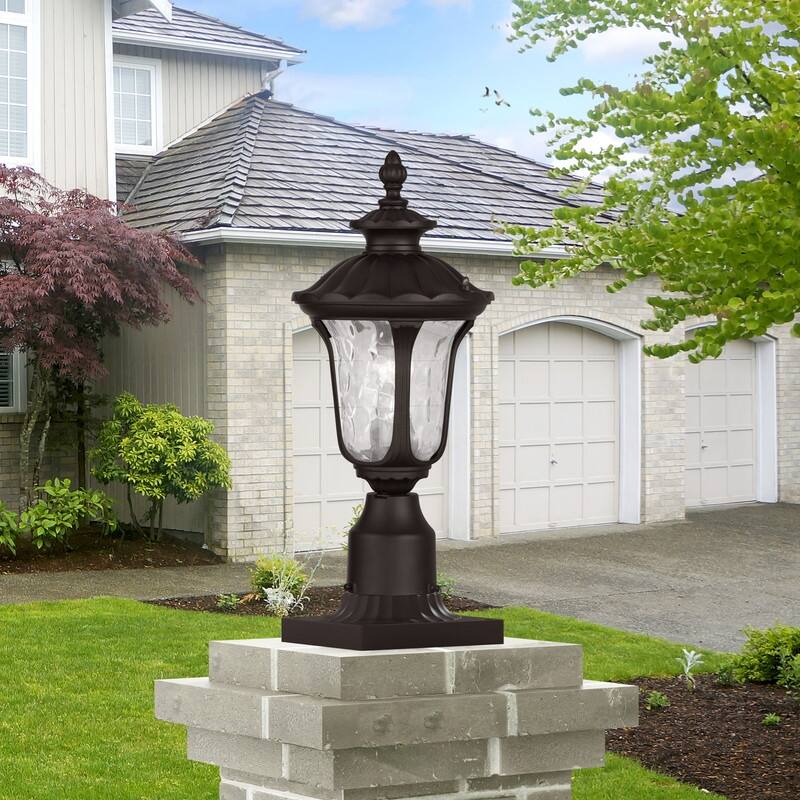 Livex Lighting 1-light Bronze Outdoor Post Lantern, 7848-07 - 7.25" Dia. x 15.5" H