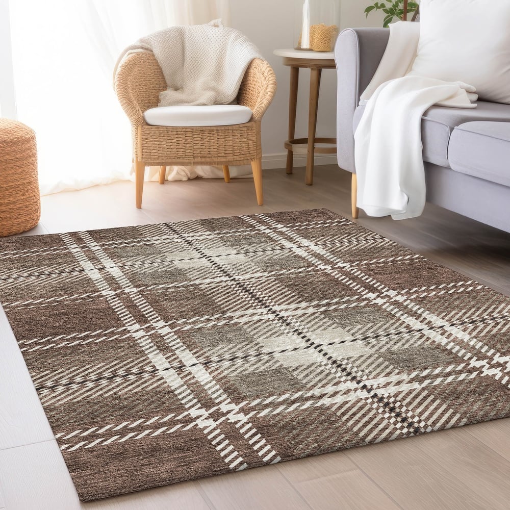 Premium Washable Super Soft Plaid Mayfield Rug