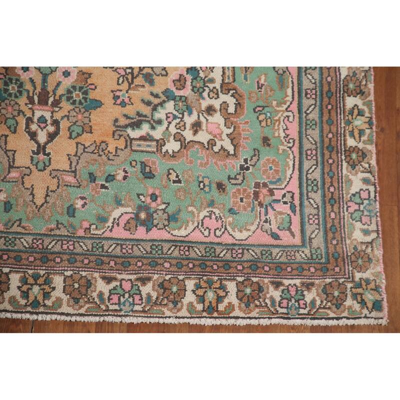 Hand Knotted Oriental 100% Wool Carpet Traditional Floral Oranges & Rust Hamedan Area Rug - 9' 1'' X 6' 0''