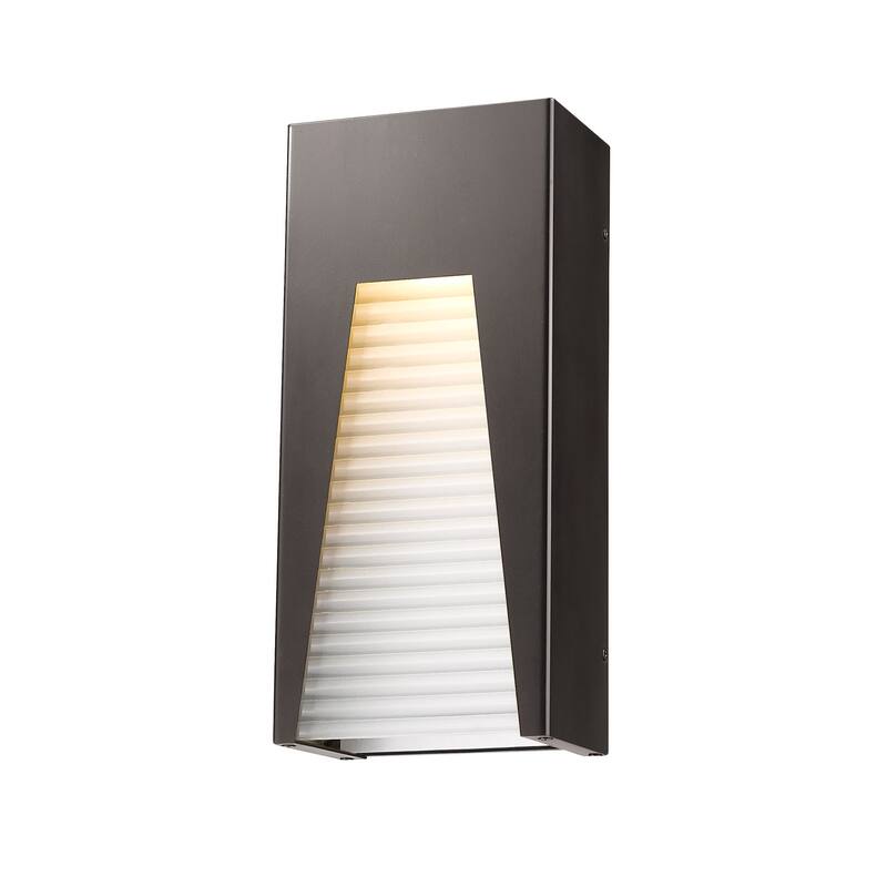 Z-Lite Millenial 13" Tall LED Wall Sconce with Ribbed, Chiseled or - Deep Bronze / Silver / Frosted Ribbed Glass