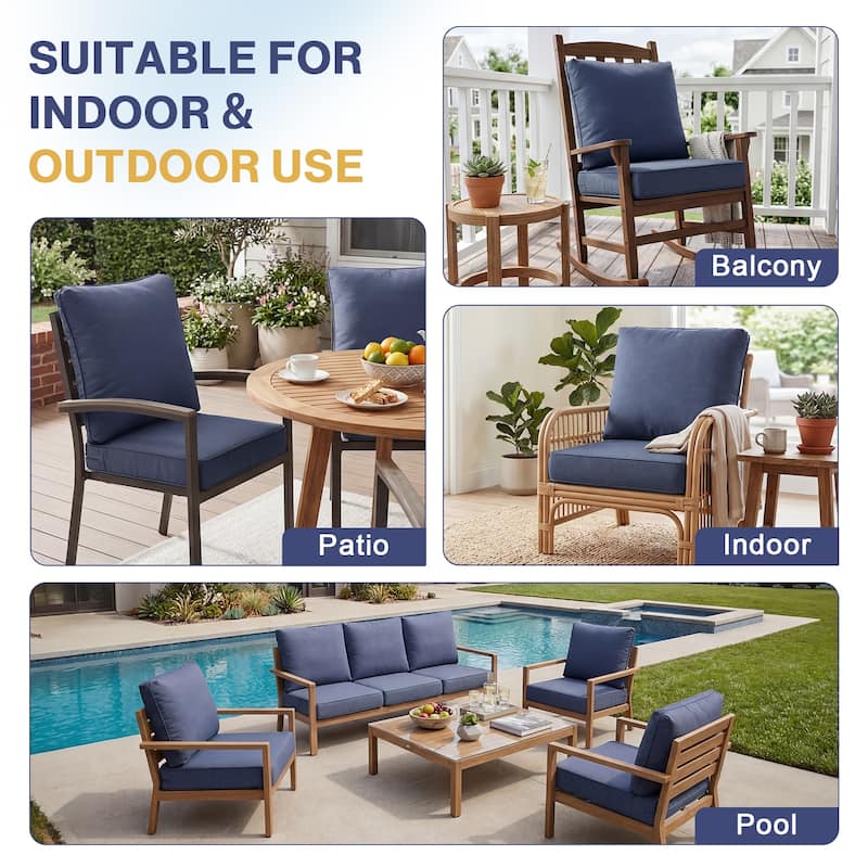 Aoodor Outdoor Seat/Back Cushion Set of 2