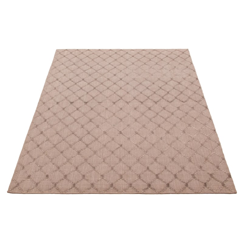 ECARPETGALLERY Hand Loomed Kashkuli Gabbeh Taupe Viscose Rug - 5'7 x 7'11