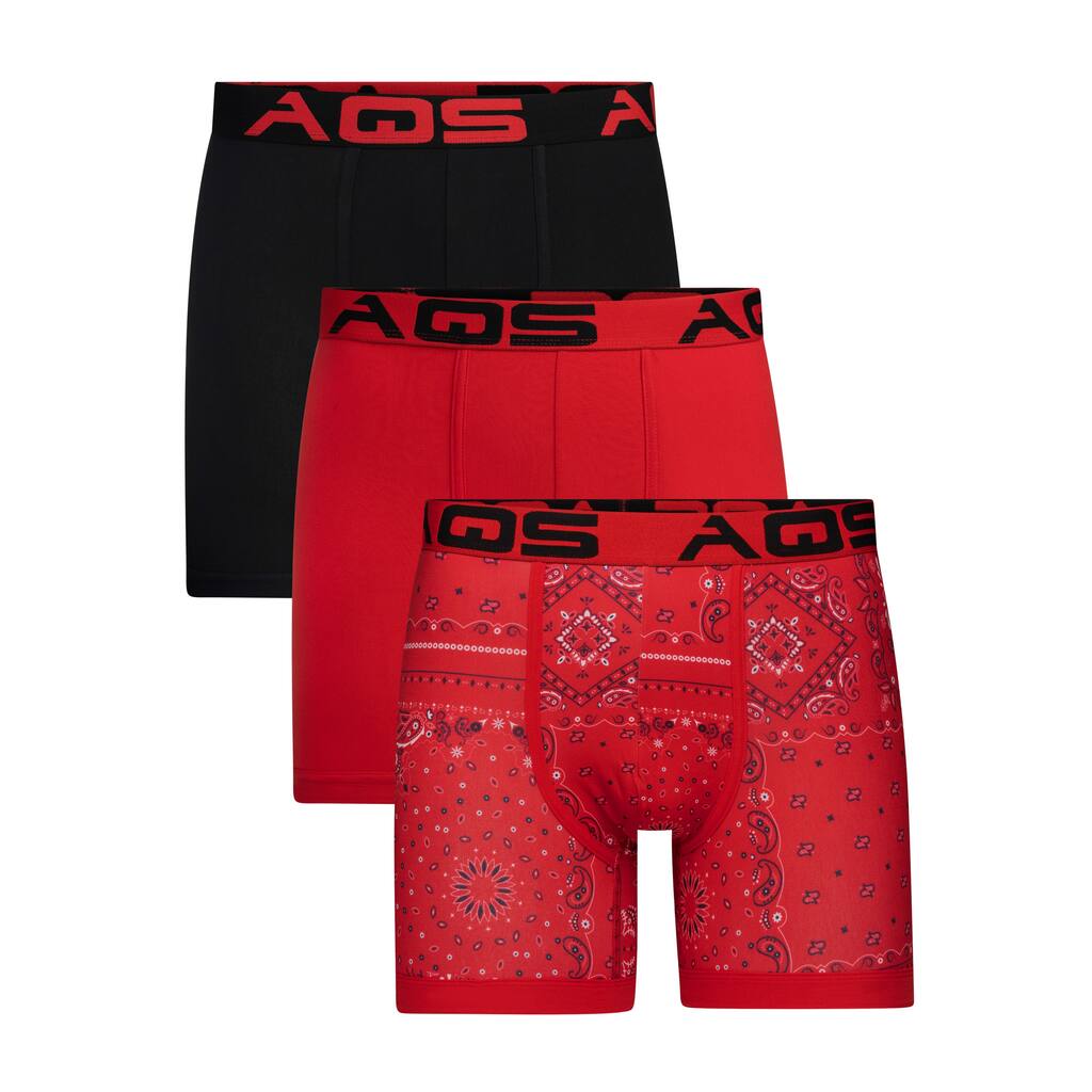 AQS Men's Bandana Print Boxer Brief 3 Pack