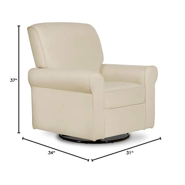 dimension image slide 0 of 5, Evolur London Upholstered Plush Seating Glider Swivel, Ergonomically Designed for Nursery
