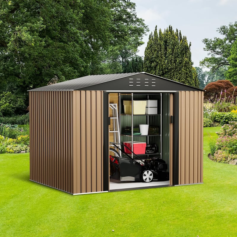 Outdoor Storage Shed,Lockable Metal Storage Shed for Garden,Patio,Backyard