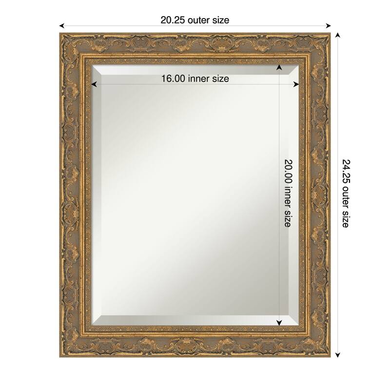 Filigree Beveled Framed Wall Mirror - 20 x 24 in - Filigree Gold