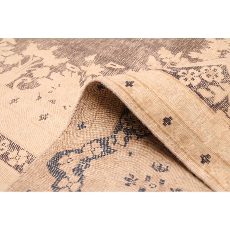 ECARPETGALLERY Hand-knotted Antalya Vintage Dark Grey Wool Rug - 9'10 x 12'10