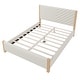 preview thumbnail 6 of 6, Modern Mid-Century Queen Size Upholstered Platform Bed Frame with Tufted Headboard and Solid Wood Legs, Beige