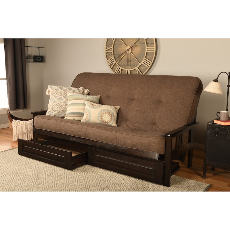 Somette Queen-size Cotton and Foam Mattress with Linen Cover (Frame Not Included) - Linen Cocoa