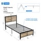 preview thumbnail 14 of 21, VECELO Platform Twin Size Kids Bed Frame with Wood Headboard,Twin Size Bed Set of 2, 3 Colors