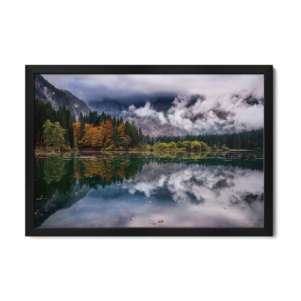 Autumn Mood At Fusine Lake Premium Framed Poster by Ales Krivec